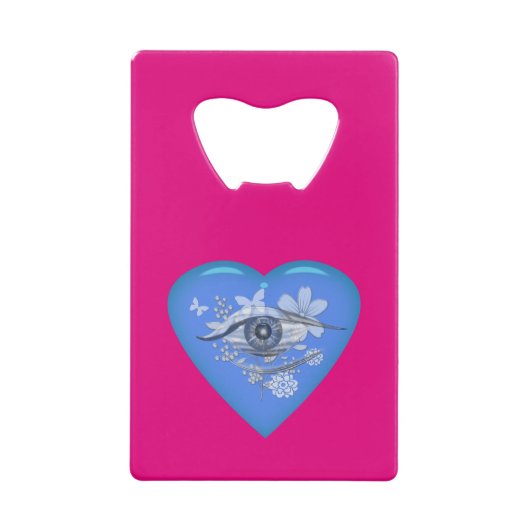 Mystical Eye Floral Heart Creditkaart Flessenopener (Voorkant)