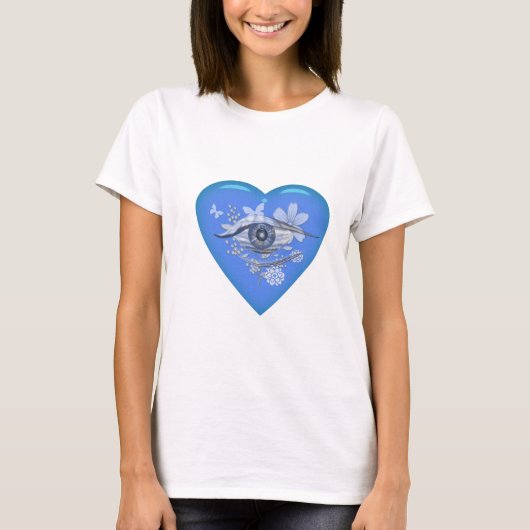 Mystical Eye Floral Heart T-shirt (Voorkant)