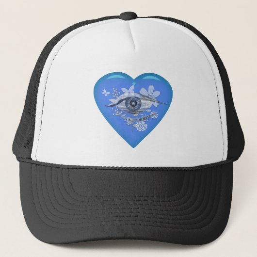Mystical Eye Floral Heart Trucker Pet (Voorkant)