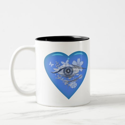 Mystical Eye Floral Heart Tweekleurige Koffiemok (Links)