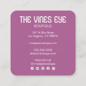 Mystical Eye Moons Magical Boho Paarse Waterverf Vierkante Visitekaartje (Achterkant)