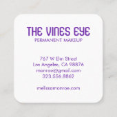 Mystical Eye Moons Magical Boho Paarse Waterverf Vierkante Visitekaartje (Achterkant)