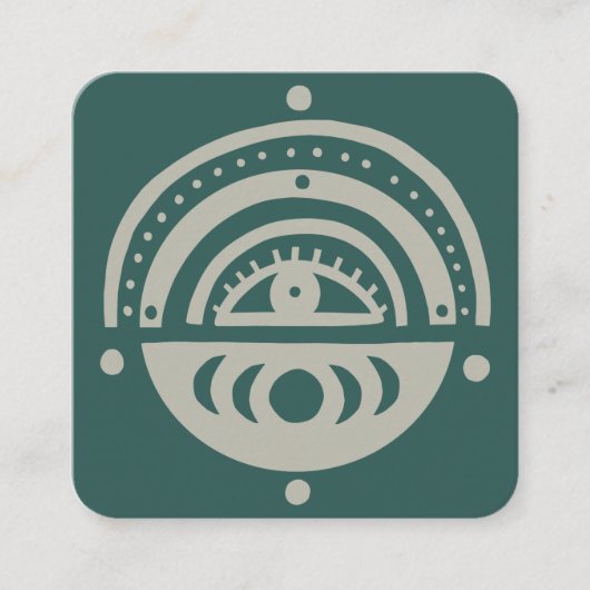 Mystical Eye Moons Rainbow Magical Boho Vierkante Visitekaartje (Voorkant)