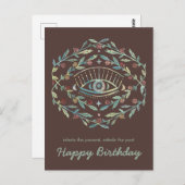 Mystical Eye Rozen Inspirerend Happy Birthday Briefkaart (Voorkant / Achterkant)