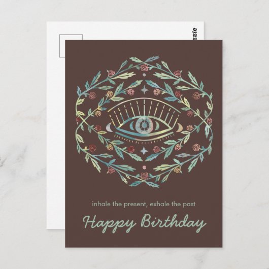 Mystical Eye Rozen Inspirerend Happy Birthday Briefkaart (Voorkant / Achterkant)