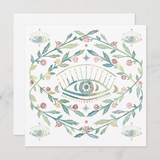 Mystical Eye Rozen Tines Magical Boho Blank Card (Voorkant / Achterkant)