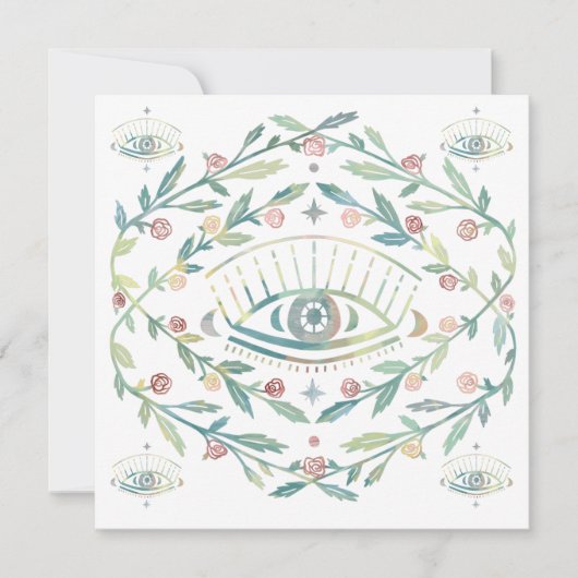 Mystical Eye Rozen Tines Magical Boho Blank Card (Voorkant)