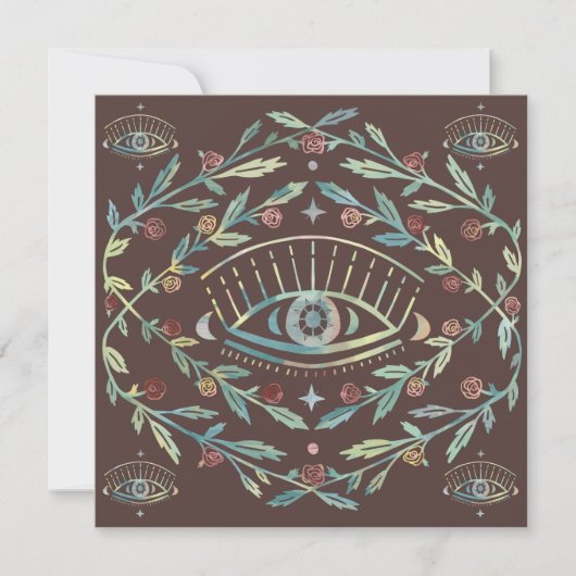 Mystical Eye Rozen Tines Magical Boho Colorful Kaart (Voorkant)