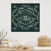 Mystical Eye Rozen Tines Magical Boho Colorful Poster (Keuken)