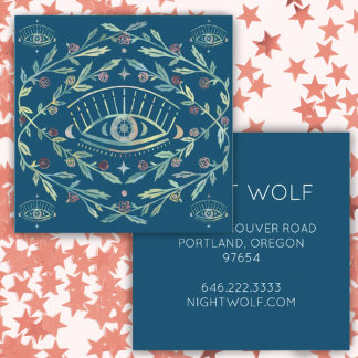 Mystical Eye Rozen Tines Magical Boho Colorful Vierkante Visitekaartje