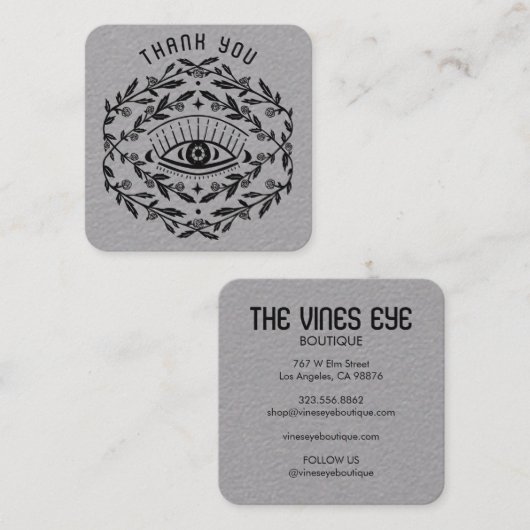 Mystical Eye Rozen Vines Magical Boho Dank u Vierkante Visitekaartje (Voorkant / Achterkant)