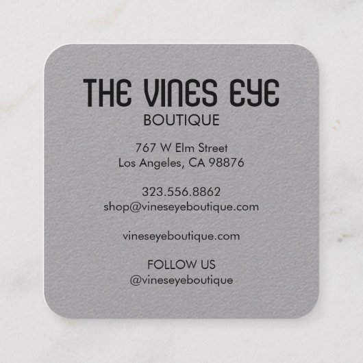 Mystical Eye Rozen Vines Magical Boho Dank u Vierkante Visitekaartje (Achterkant)