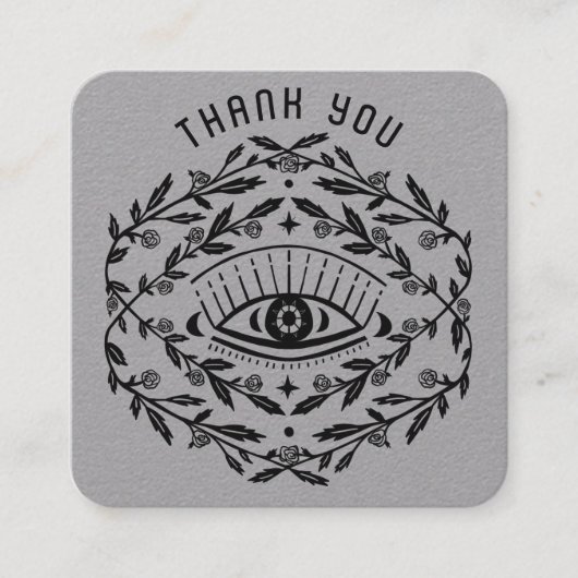 Mystical Eye Rozen Vines Magical Boho Dank u Vierkante Visitekaartje (Voorkant)