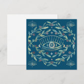 Mystical Eye Rozen Vines Magical Boho Square Card (Voorkant / Achterkant)