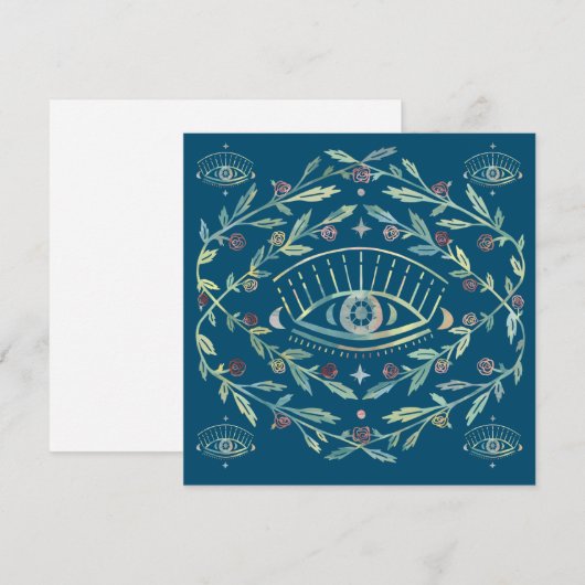 Mystical Eye Rozen Vines Magical Boho Square Card (Voorkant / Achterkant)