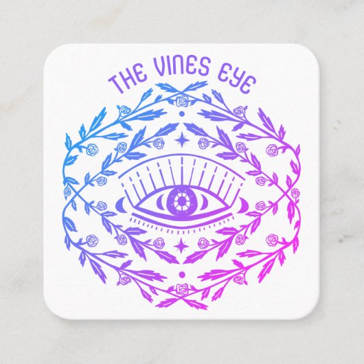 Mystical Eye Rozen Vines Magical Boho Vierkante Visitekaartje (Voorkant)