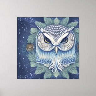 Mystical Fantasy Forest Owl Canvas Afdruk