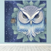 Mystical Fantasy Forest Owl Canvas Afdruk (Insitu (Houten vloer))