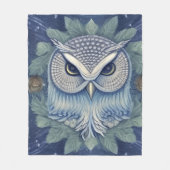 Mystical Fantasy Forest Owl Fleece Deken (Voorkant)