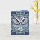 Mystical Fantasy Forest Owl Kaart (Gele Bloem)