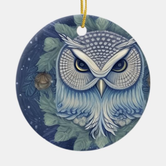 Mystical Fantasy Forest Owl Keramisch Ornament (Voorkant)