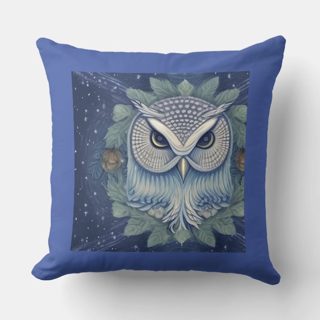 Mystical Fantasy Forest Owl Kussen (Voorkant)