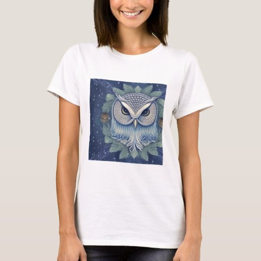 Mystical Fantasy Forest Owl T-shirt (Voorkant)