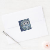 Mystical Fantasy Forest Owl Vierkante Sticker (Envelop)