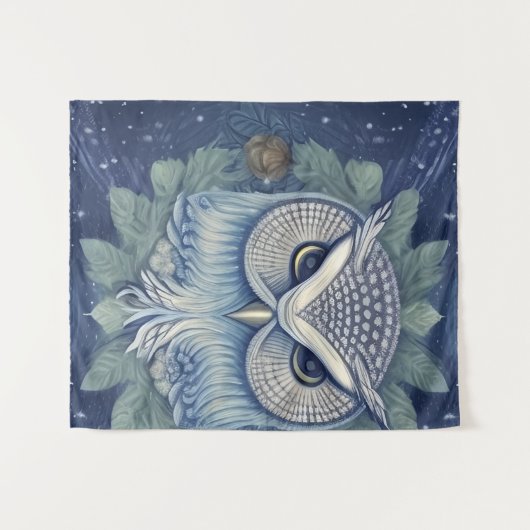 Mystical Fantasy Forest Owl Wandkleed (Voorkant (horizontaal))