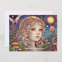 Mystical Fantasy Girl - Aangepaste Magische Briefkaart