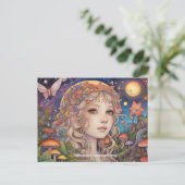 Mystical Fantasy Girl - Aangepaste Magische Briefkaart (Staand voorkant)