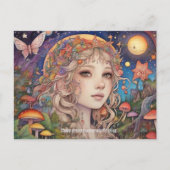 Mystical Fantasy Girl - Aangepaste Magische Briefkaart (Voorkant)