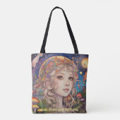 Mystical Fantasy Girl - Aangepaste Magische Tote Bag (Achterkant)