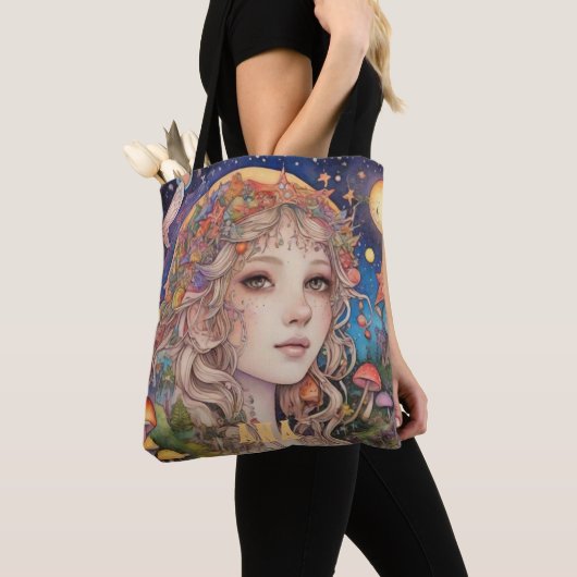 Mystical Fantasy Girl - Aangepaste Magische Tote Bag (Dichtbij)
