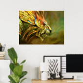 Mystical Fantasy Lion's Head Profile Poster (Thuiskantoor)