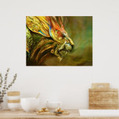 Mystical Fantasy Lion's Head Profile Poster (Keuken)