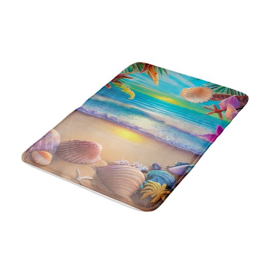 Mystical fantasy strand sunset with tropische flow badmat (Gekanteld)