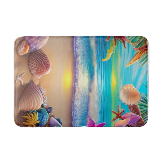 Mystical fantasy strand sunset with tropische flow badmat (Voorkant)