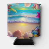 Mystical fantasy strand sunset with tropische flow blikjeskoeler (Voorkant)