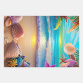 Mystical fantasy strand sunset with tropische flow inpakpapier vel (Voorkant 3)