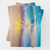 Mystical fantasy strand sunset with tropische flow inpakpapier vel (In situ)