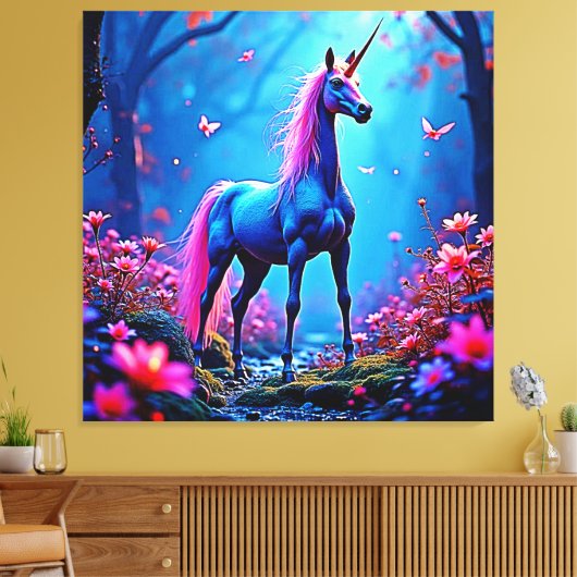 Mystical Fantasy Unicorn Art Canvas Afdruk (Insitu (Woonkamer))