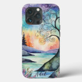 Mystical Fantasy Waterverven Gepersonaliseerde naa Case-Mate iPhone Case (Achterkant)