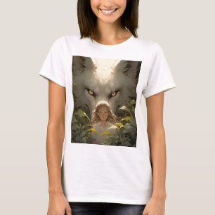 Mystical Fantasy Wolf Guardian Anime T-shirt