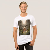 Mystical Fantasy Wolf Guardian Anime Tri-Blend Shirt (Voorkant volledig)