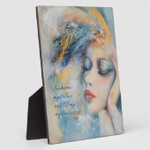 Mystical Feather Woman Tabletop Plaque with Easel Fotoplaat (Zijkant)