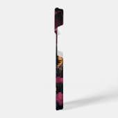 Mystical Feline Elegance Amidst Roses iPhone Hoesje (Linkerkant)