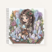 Mystical Flower Child with Quartz Notitieboek (Voorkant)