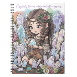 Mystical Flower Child with Quartz Notitieboek