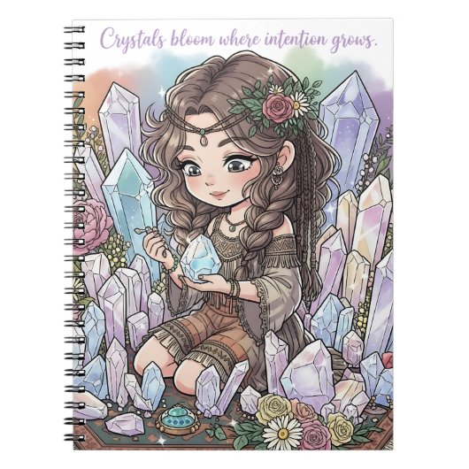 Mystical Flower Child with Quartz Notitieboek (Voorkant)